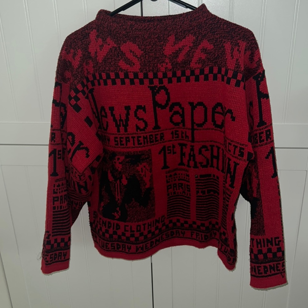 Rare Vintage Newspaper Sweater.